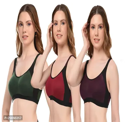 Stylish Cotton Blend Solid Bra for Women, Pack of 3-thumb4