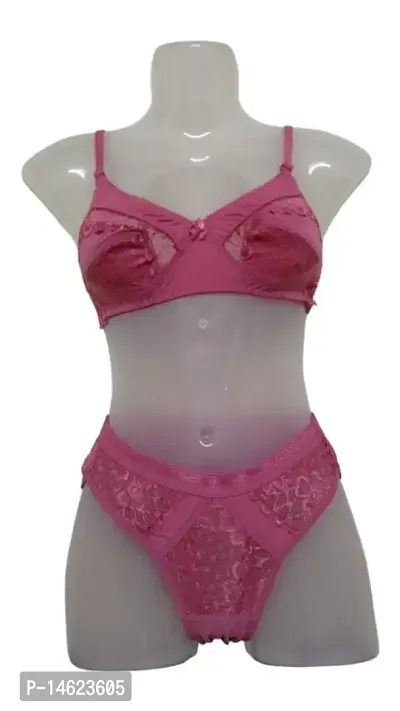 Sexy Lycra Net Shilpa Branded Bikini Set for Bridal Pink