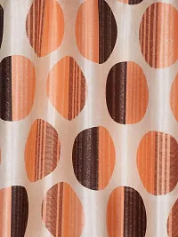 Cortina Polka Design Window Curtain | Drapes for Home, Bedroom, Guest Rooms, Office Rooms | 5Ft | Balances Room Temperature | Streachable | Polyester | Room-Darkening | Pack of 2 | Orange-thumb1