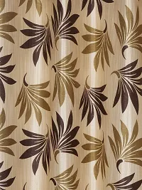 Cortina Leaf Print Window Curtain | Drapes for Home, Bedroom, Guest Rooms, Office Rooms | 5Ft | Balances Room Temperature | Streachable | Polyester | Room-Darkening | Pack of 2 | Brown 1-thumb1