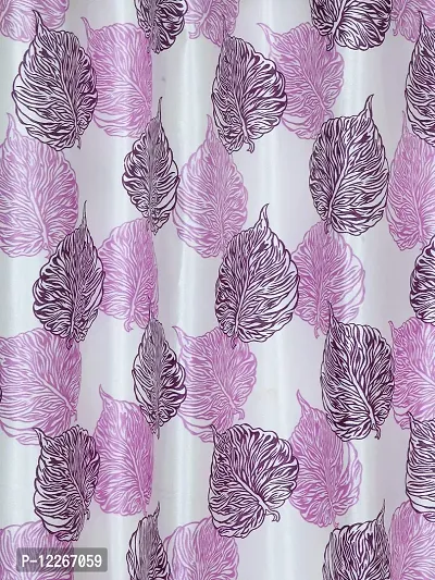 Cortina Door Drapes | Curtains for Home, Bedroom, Office Rooms | Balances Room Temperature | Polyester Fabric | Semi-Transparent | Floral Print Design | Pack of 2 | 7Ft | Purple-thumb3