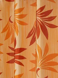 Cortina Leaf Design Long Door Drapes | Curtains for Home, Bedroom, Office Rooms | Balances Room Temperature | Polyester Fabric | Room-Darkening | Strechable | Pack of 2 | 9Ft | Orange-thumb2