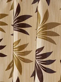 Cortina Leaf Print Window Curtain | Drapes for Home, Bedroom, Guest Rooms, Office Rooms | 5Ft | Balances Room Temperature | Streachable | Polyester | Room-Darkening | Pack of 2 | Brown 1-thumb2