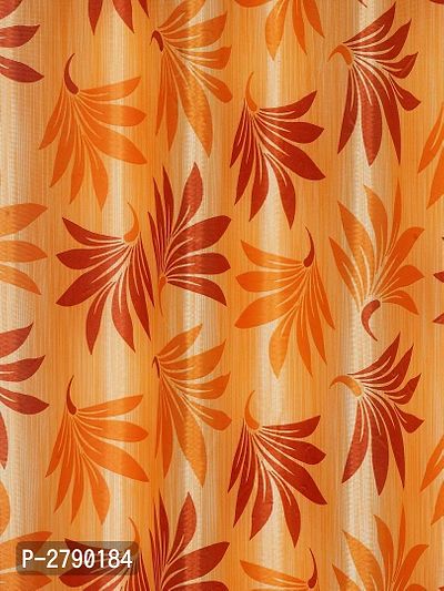FasHome Orange Polyester Eyelet Fitting Door Curtain's - Pack Of 2-thumb2