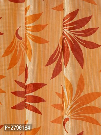 FasHome Orange Polyester Eyelet Fitting Door Curtain's - Pack Of 2-thumb3