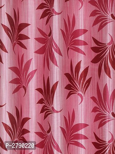 Pink Polyester Eyelet Fitting Long Door Curtain's - Pack Of 2-thumb2