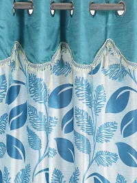 Blue Polyester Eyelet Fitting Door Curtains For Your Homes (Pack Of 2 Curtains)-thumb1