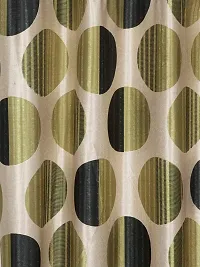 Cortina Polka Print Window Curtain | Drapes for Home, Bedroom, Guest Rooms, Office Rooms | 5Ft | Balances Room Temperature | Streachable | Polyester | Room-Darkening | Pack of 2 | Green-thumb1