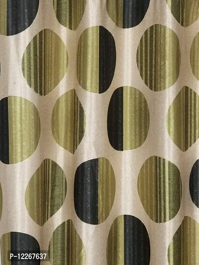 Cortina Polka Print Window Curtain | Drapes for Home, Bedroom, Guest Rooms, Office Rooms | 5Ft | Balances Room Temperature | Streachable | Polyester | Room-Darkening | Pack of 2 | Green-thumb2