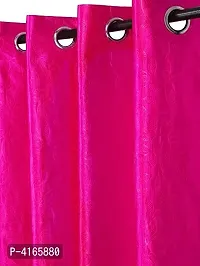 Fashome Pack of 2 Beautiful  Pink Polyester Eyelet Fitting Windows Curtain (5 Feet)-thumb1