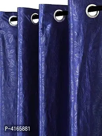 Fashome Pack of 2 Beautiful  Blue Polyester Eyelet Fitting Windows Curtain (5 Feet)-thumb1