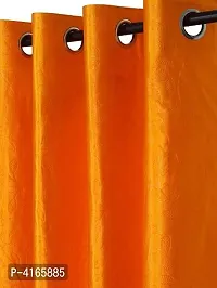 Fashome Pack of 2 Beautiful  Orange Polyester Eyelet Fitting Windows Curtain (5 Feet)-thumb1