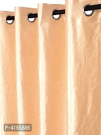 Fashome Pack of 2 Beautiful  Orange Polyester Eyelet Fitting Windows Curtain (5 Feet)-thumb1