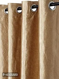 Fashome Pack of 2 Beautiful  Brown Polyester Eyelet Fitting Windows Curtain (5 Feet)-thumb1