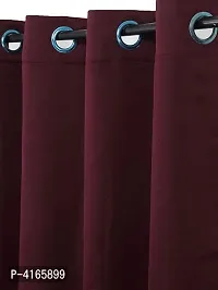 Fashome Pack of 2 Beautiful  Maroon Polyester Eyelet Fitting Windows Curtain (5 Feet)-thumb2