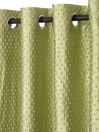 FasHome Modern Green Polyester Polka Dot Printed Door Curtain (Pack Of 2)-thumb1