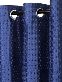 FasHome Modern Blue Polyester Polka Dot Printed Door Curtain (Pack Of 2)-thumb1