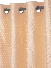 FasHome Modern Beige Polyester Polka Dot Printed Door Curtain (Pack Of 2)-thumb1