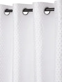 FasHome Modern White Polyester Polka Dot Printed Door Curtain (Pack Of 2)-thumb1