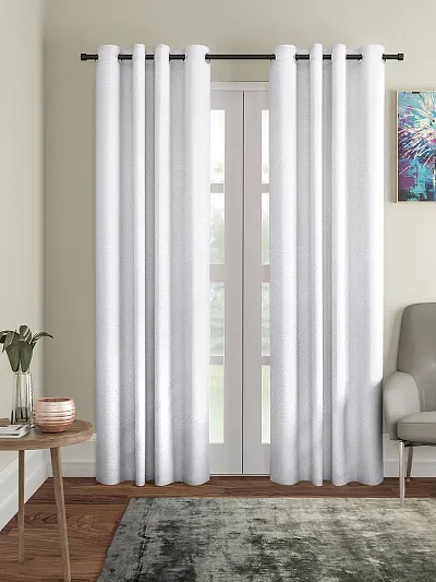 FasHome Modern Polyester Door Curtain (Pack Of 2)