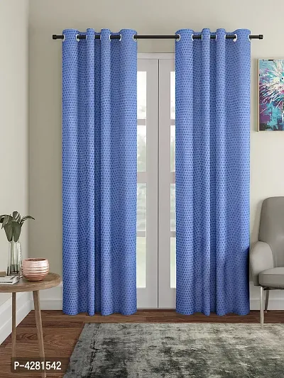 FasHome Modern Polyester Long Door Curtain (Pack Of 2)-thumb0