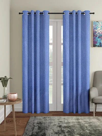 FasHome Polyester Long Door Curtain (Pack Of 2)