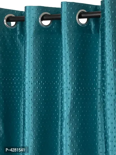 Modern Green Polyester Polka Dot Printed Door Curtain (Pack Of 2)-thumb2