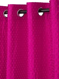 Modern Pink Polyester Polka Dot Printed Door Curtain (Pack Of 2)-thumb1