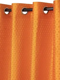 Modern Orange Polyester Polka Dot Printed Door Curtain (Pack Of 2)-thumb1