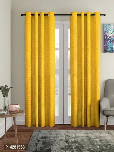 FasHome Modern Polyester Long Door Curtain (Pack Of 2)