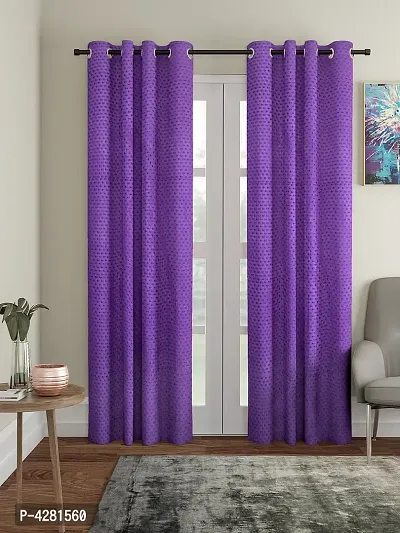 FasHome Modern Polyester Long Door Curtain (Pack Of 2)