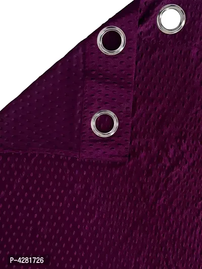 FasHome Premium Purple Polyester Polka Dot Printed Window Curtain (Pack Of 2)-thumb4
