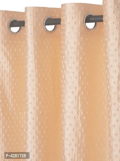 FasHome Premium Beige Polyester Polka Dot Printed Window Curtain (Pack Of 2)-thumb2