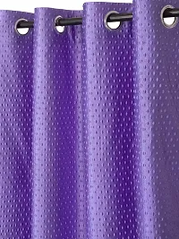 FasHome Premium Purple Polyester Polka Dot Printed Window Curtain (Pack Of 2)-thumb1