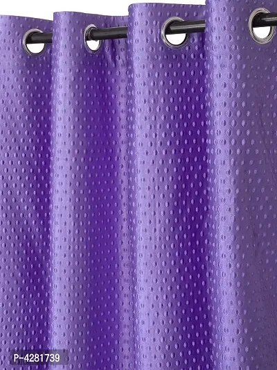 FasHome Premium Purple Polyester Polka Dot Printed Window Curtain (Pack Of 2)-thumb2