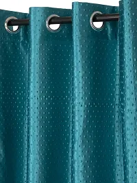 FasHome Premium Green Polyester Polka Dot Printed Window Curtain (Pack Of 2)-thumb1