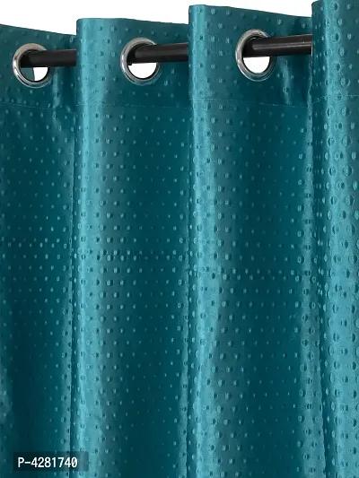 FasHome Premium Green Polyester Polka Dot Printed Window Curtain (Pack Of 2)-thumb2