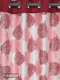 Multicoloured Printed Polyester Eyelet Fitting Windows Curtain - 5 Feet (Pack of 2)-thumb1