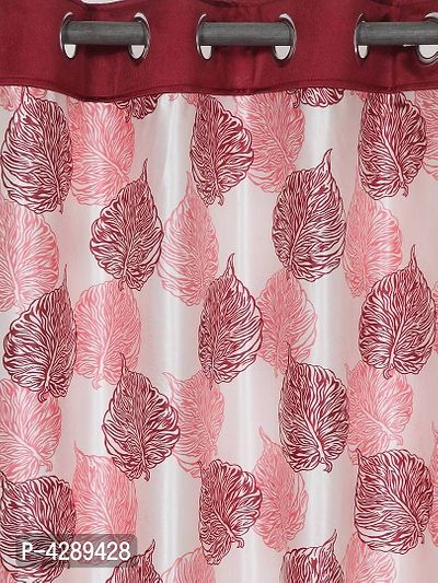 Multicoloured Printed Polyester Eyelet Fitting Windows Curtain - 5 Feet (Pack of 2)-thumb2