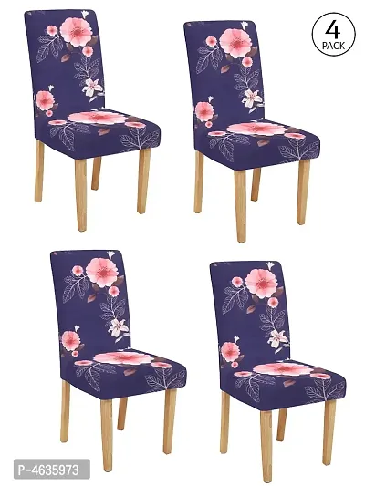 FasHome Elastic Chair Cover/Stretchable Removable & Washable Cover (4 Pcs Chair Cover)