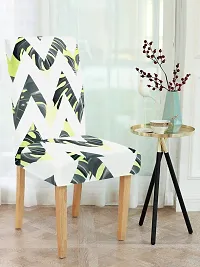 FasHome Premium Multicoloured Polyester Printed Chair Cover (Piece Of 6)-thumb1