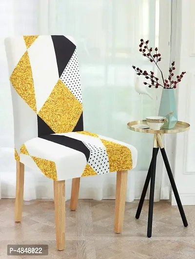 FasHome Premium Multicoloured Polyester Printed Chair Cover (Piece Of 6)-thumb2