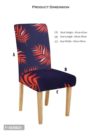 FasHome Premium Navy Blue Polyester Printed Chair Cover-thumb5