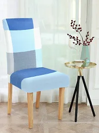 FasHome Premium Multicoloured Polyester Printed Chair Cover (Piece Of 6)-thumb1