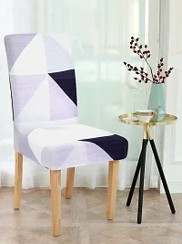 FasHome Premium Multicoloured Polyester Printed Chair Cover (Piece Of 6)-thumb1