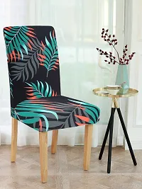 FasHome Premium Multicoloured Polyester Printed Chair Cover (Piece Of 6)-thumb1