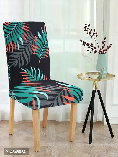 FasHome Premium Multicoloured Polyester Printed Chair Cover (Piece Of 6)-thumb2