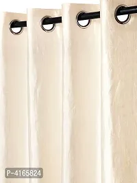 Pack of 2 Beautiful  Beige Polyester Eyelet Fitting Door Curtain (7 Feet)-thumb1