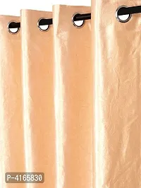 Pack of 2 Beautiful  Orange Polyester Eyelet Fitting Door Curtain (7 Feet)-thumb1