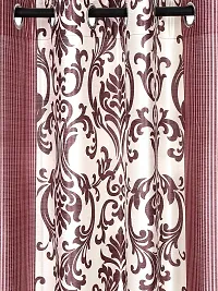 Pack of 2 Beautiful  Peach Polyester Eyelet Fitting Door Curtain (7 Feet)-thumb1